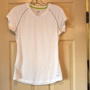 White dryfit short-sleeved top